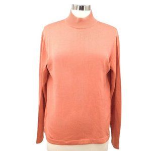 Tailored by Harlan 100% Silk Long Sleeve Mock Turtleneck